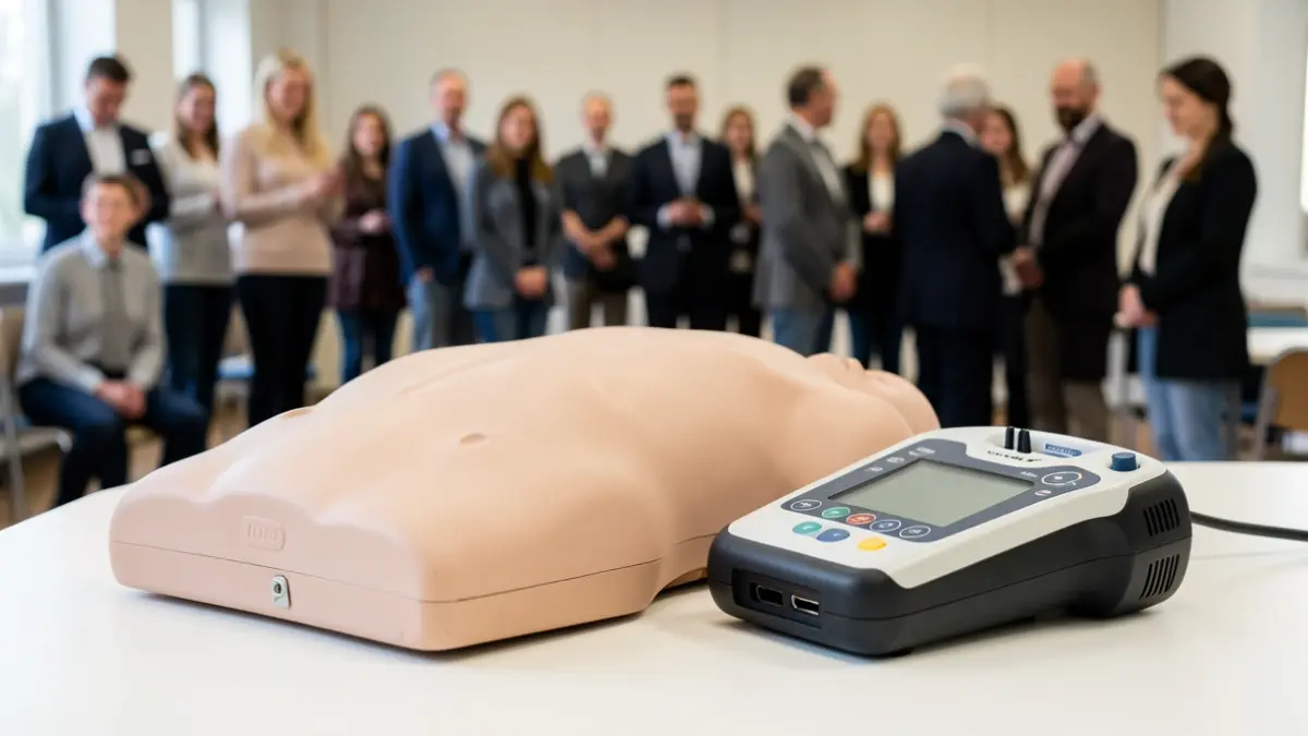 Maniquí de formació per a RCP i desfibril·lador.