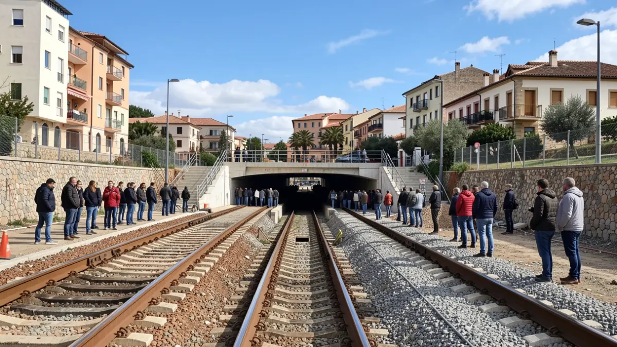 Obres del nou pas soterrani del Carrer del Rin a Calafell.
