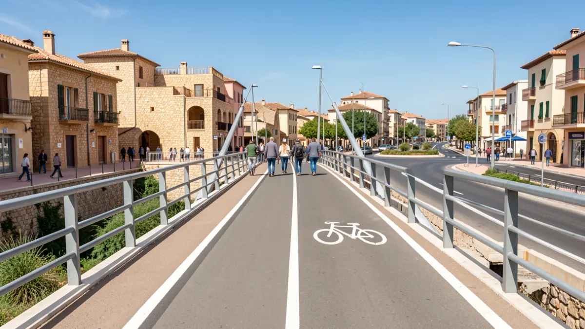 Pont de Mas Mel ampliat per a vianants i ciclistes a Calafell.