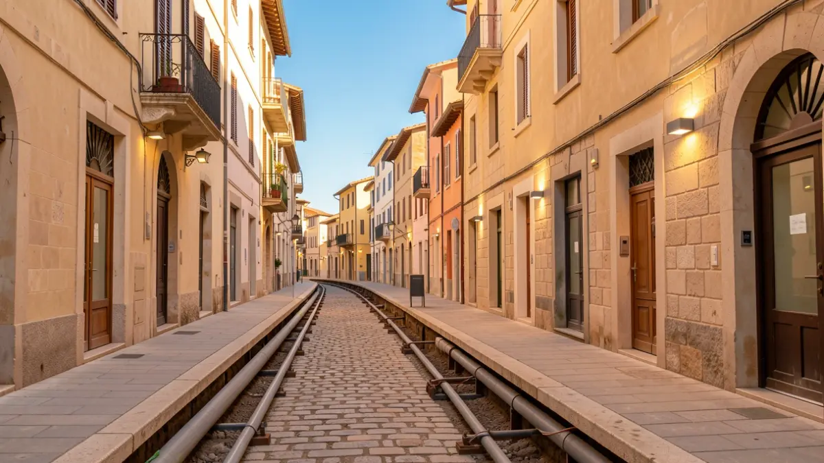 Renovation of Roser street in Calella with new single-level pavement and service renewal.