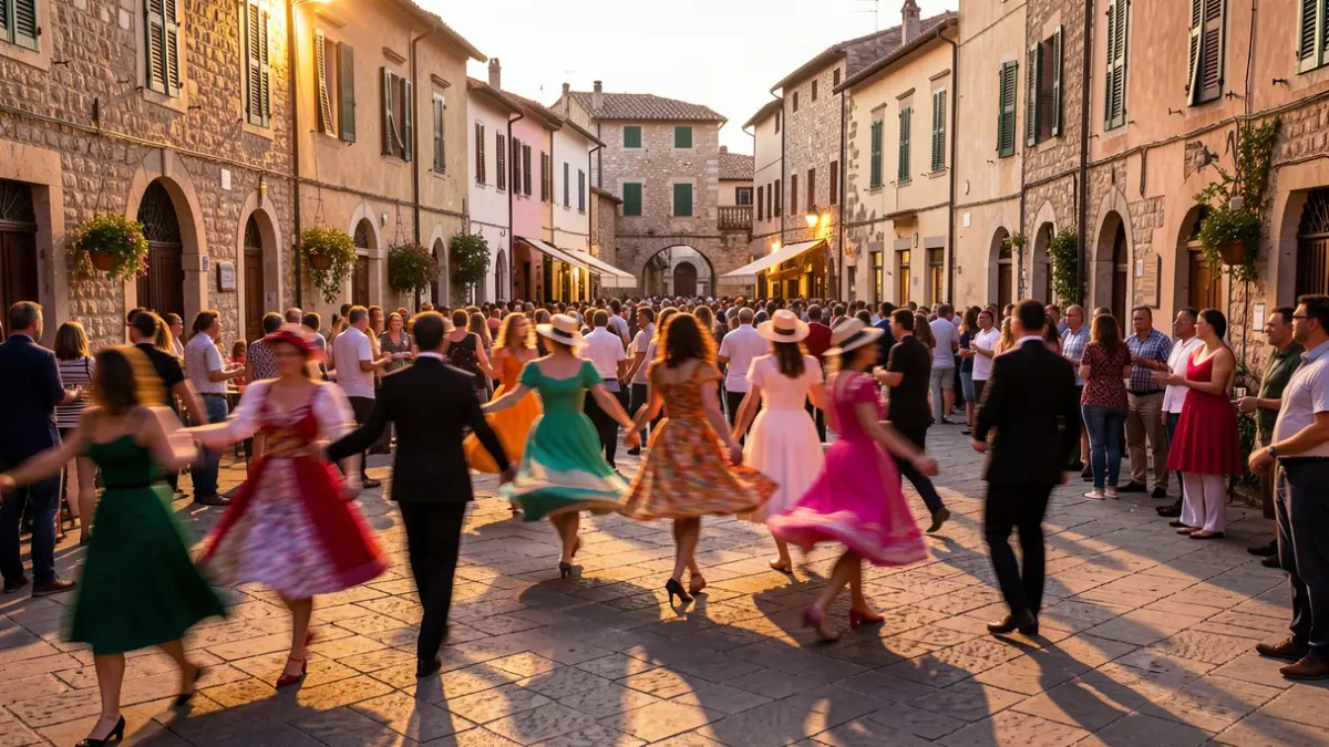 Generic image of a street dance performance in a Mediterranean setting.