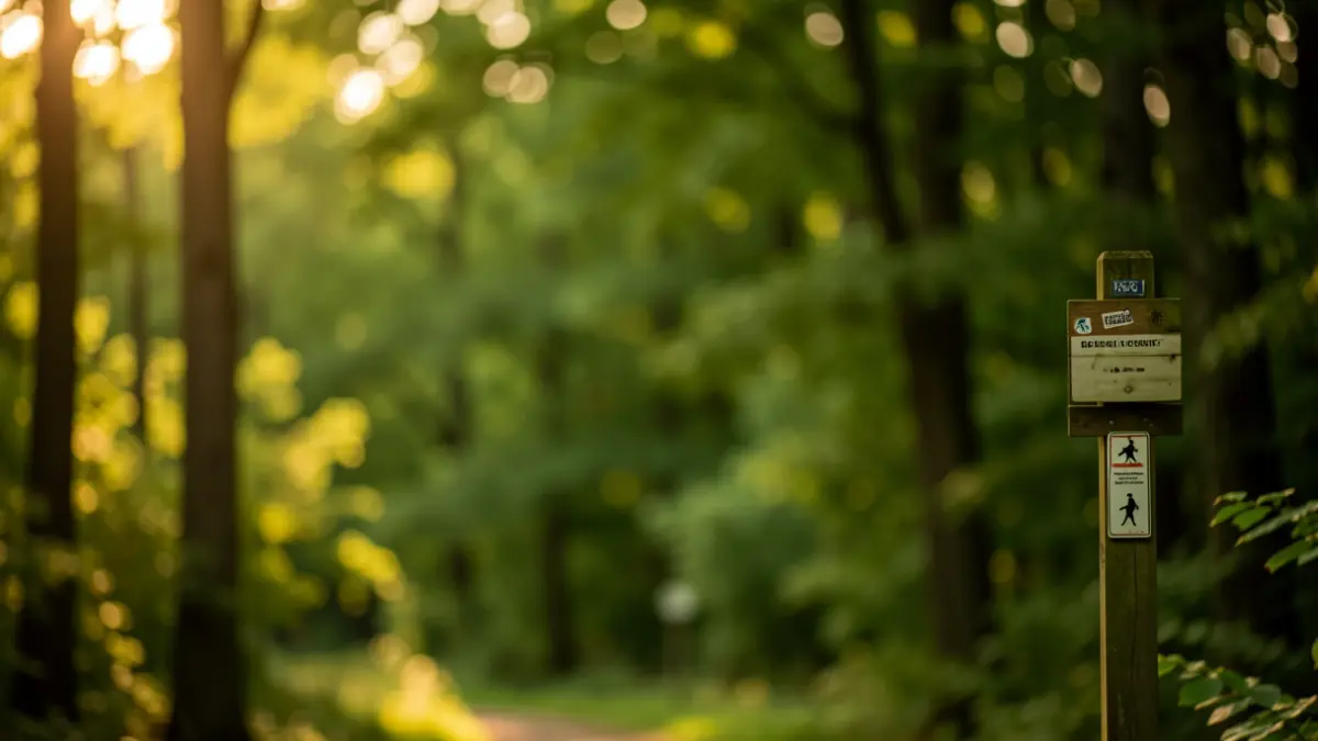Generic image of a closed trail in a natural park due to health restrictions.