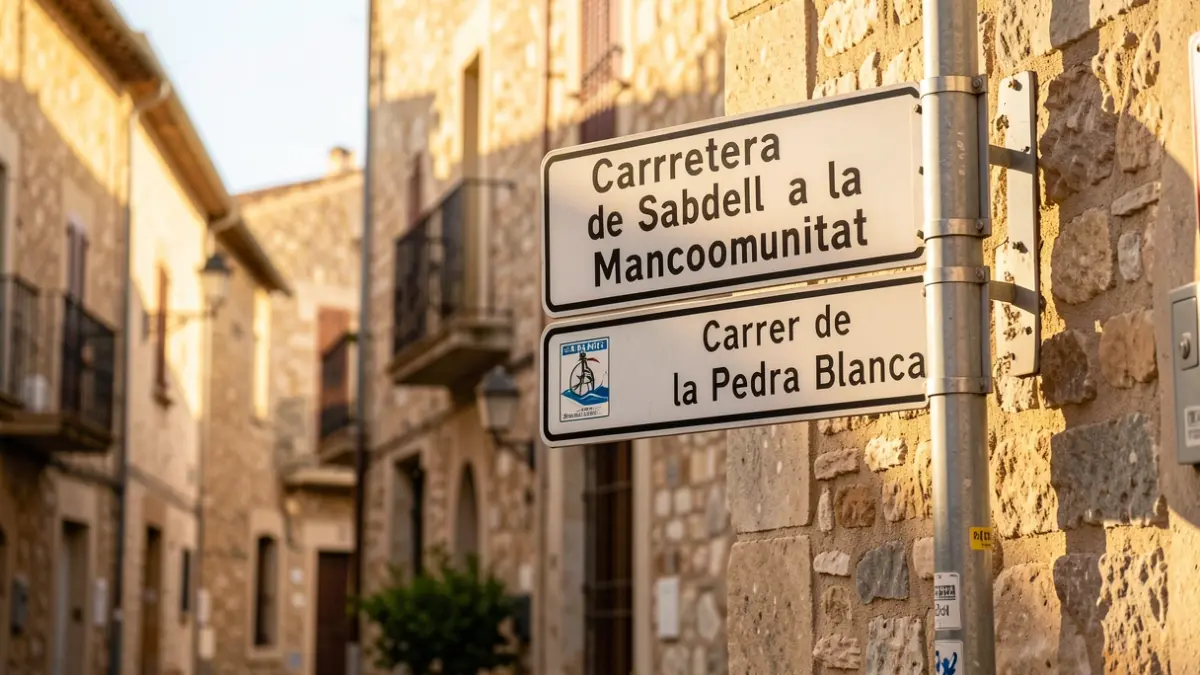 Street signs with new names in Terrassa.
