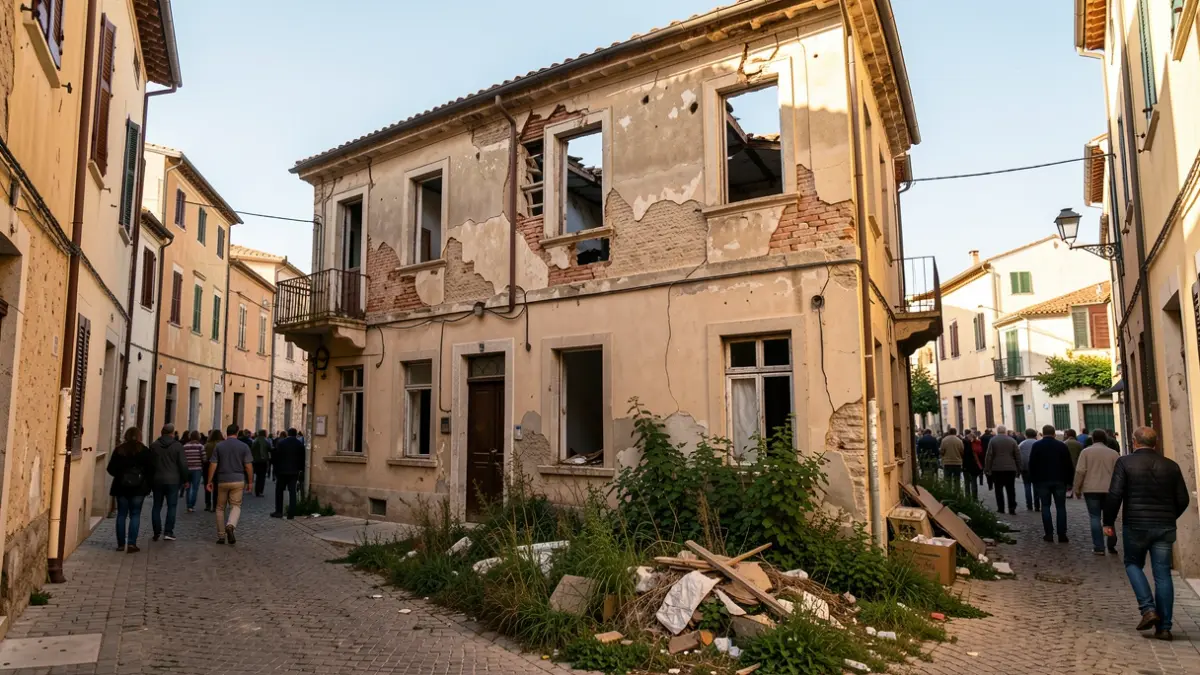 Abandoned and ruined house on Maials street in La Bordeta.