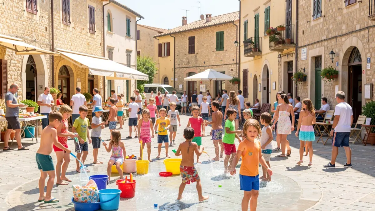 Nens i nenes gaudint d'activitats d'estiu a Palafrugell.