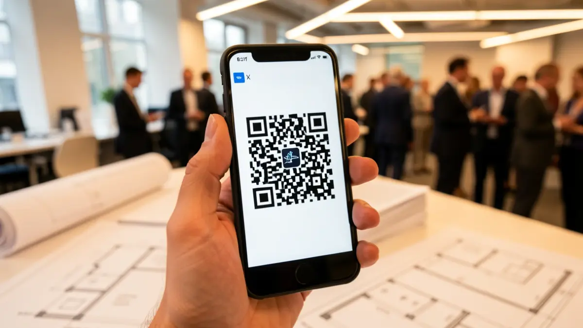 Codi QR en un telèfon mòbil per acreditar habilitacions professionals.