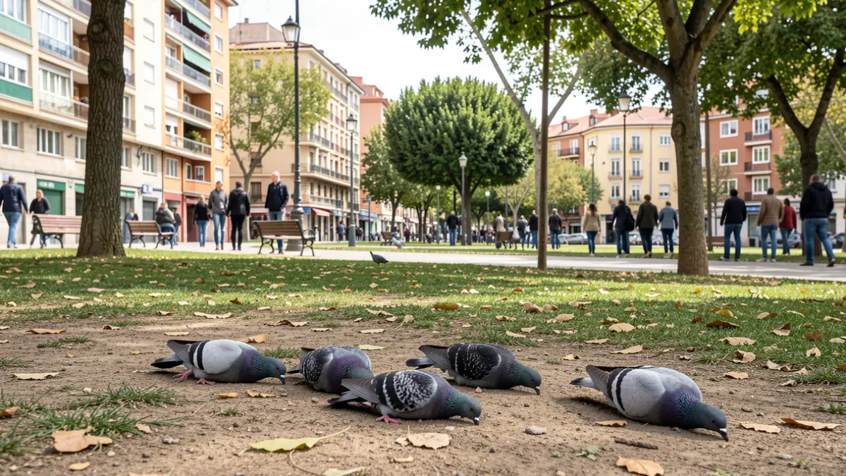 Diversos coloms morts al parc de Sant Llàtzer, a Vic.