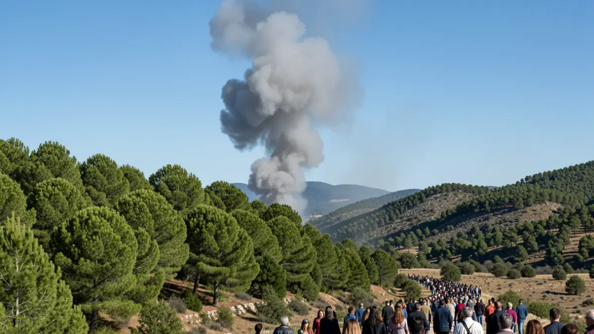 Imatge genèrica de fum d'un incendi forestal a Catalunya.