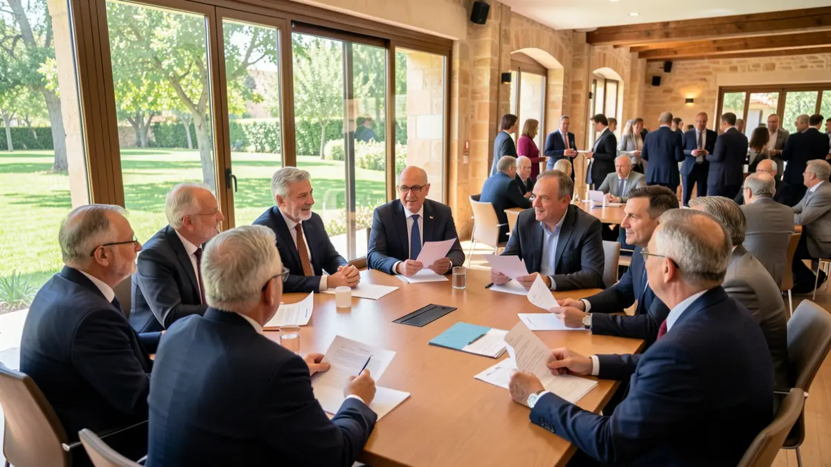 Generic image of Catalan elected officials gathered in a dialogue space.