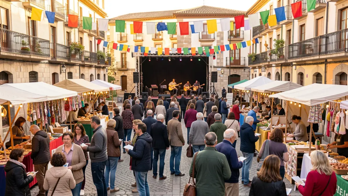Generic image of a solidarity fair with people and activities.