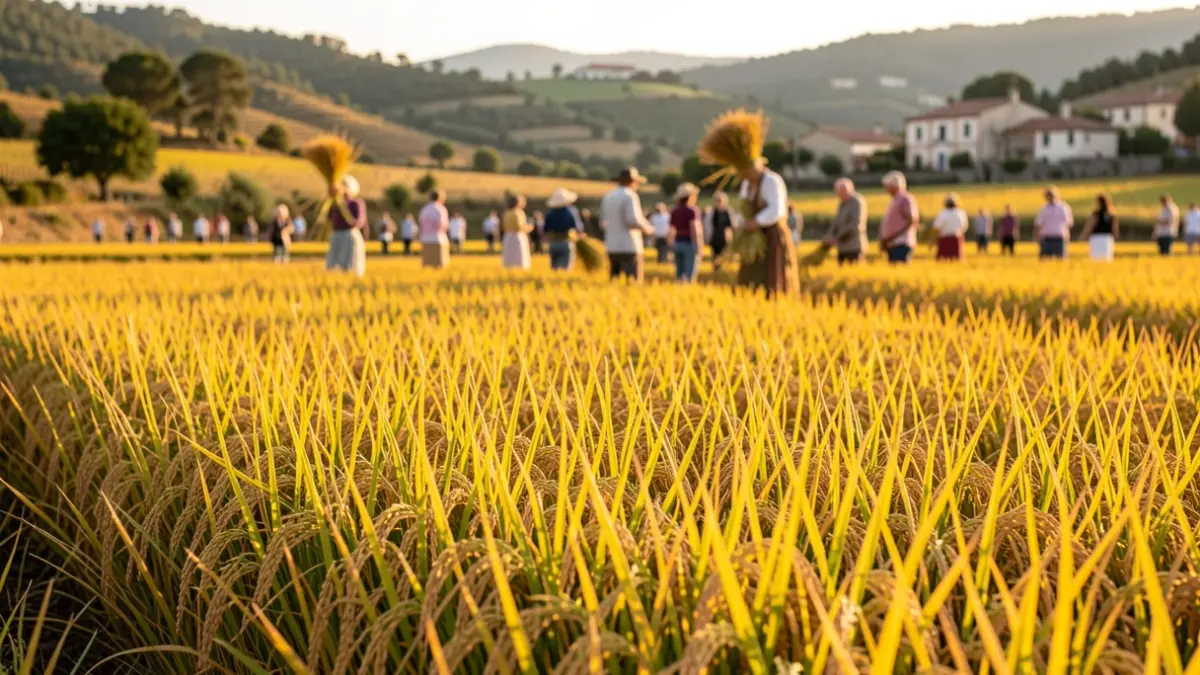 Imatge genèrica de la Festa de la Sega a Deltebre amb participants i camps d'arròs.