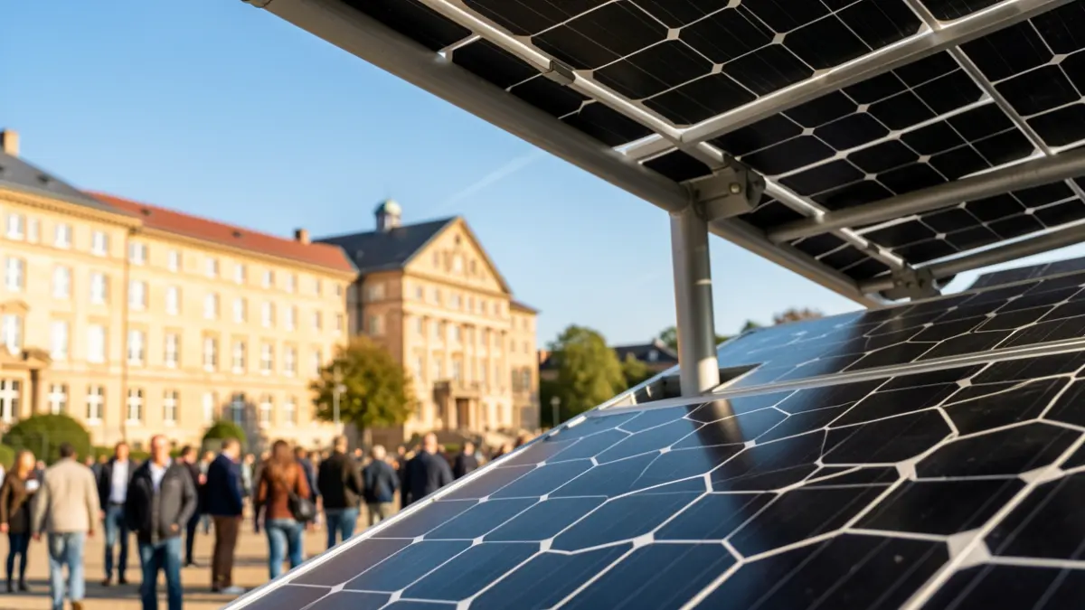 Prototip d'energia fotovoltaica i ombratge modular instal·lat en un campus universitari.