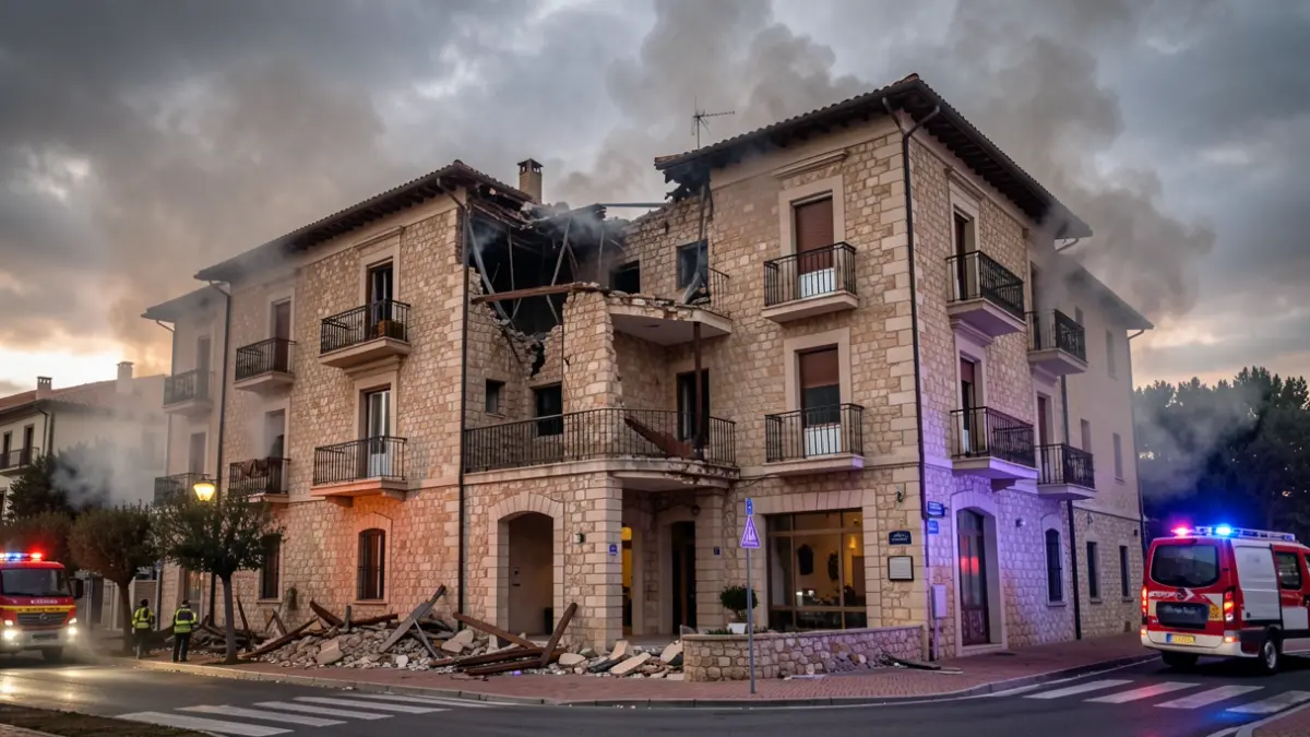 Imagen del hotel afectado por la explosión de gas en Peralada.