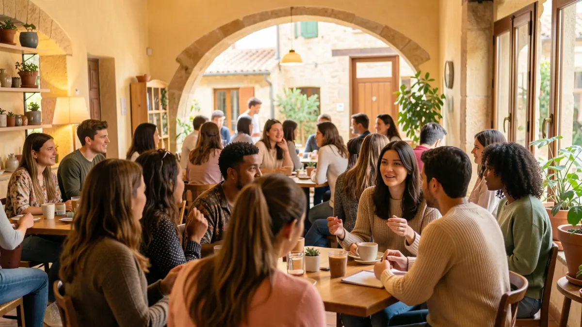 Imagen genérica de un grupo diverso de jóvenes en un espacio comunitario.