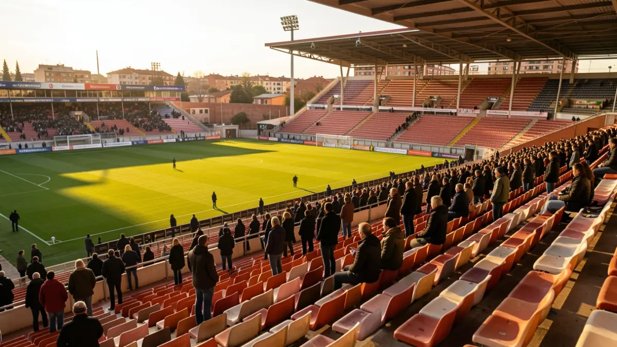 Generic image of an empty football stadium in Catalunya.
