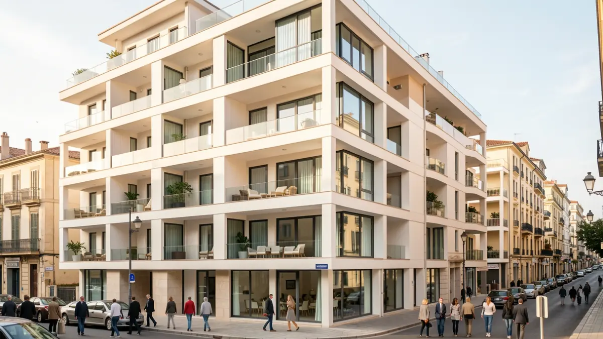 Imatge genèrica d'un edifici d'habitatges modern.