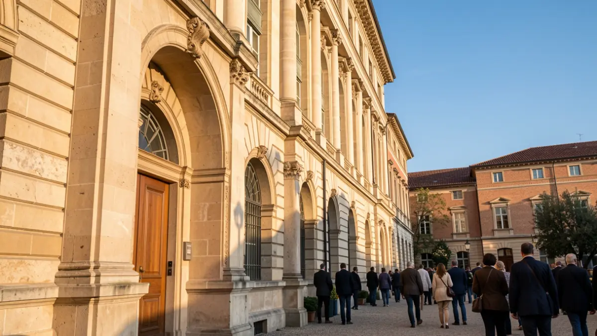 Generic image of a university building with Mediterranean architecture.