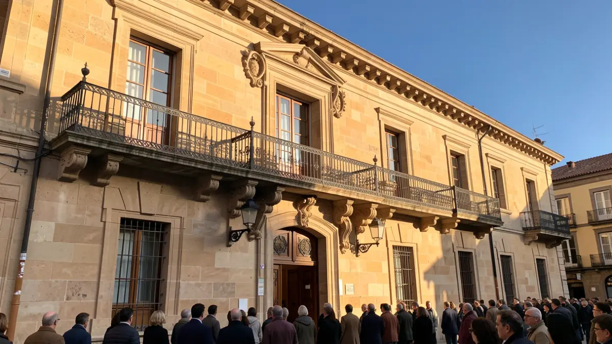 Imatge genèrica d'un edifici consistorial català amb llum de tarda.