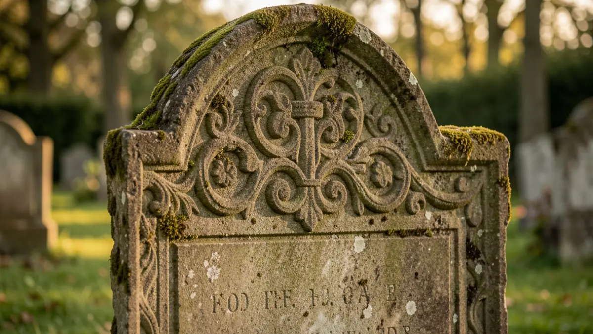 Imagen genérica de una lápida antigua en un cementerio.