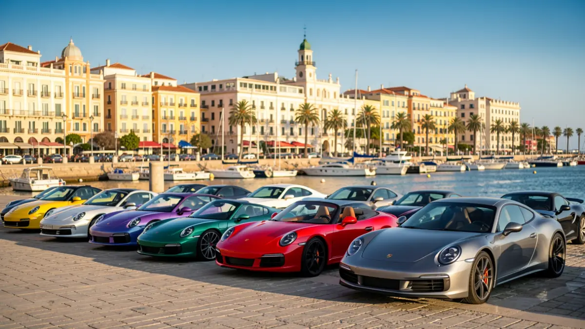 Exhibition of Porsche vehicles at the Moll de Costa of the Port of Tarragona.