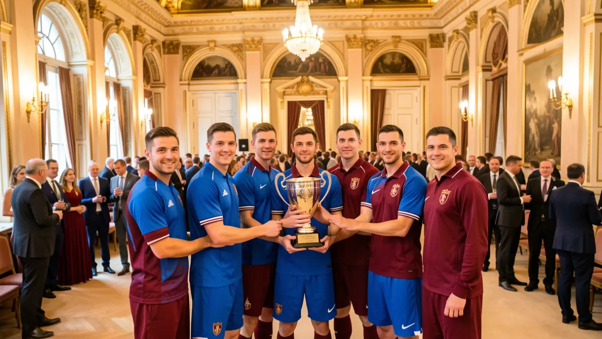 Jugadors de l'Igualada Hoquei Club amb la copa.