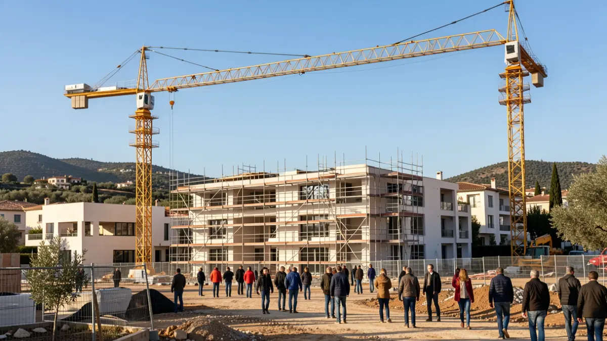 Imatge genèrica d'una obra de construcció d'habitatges.