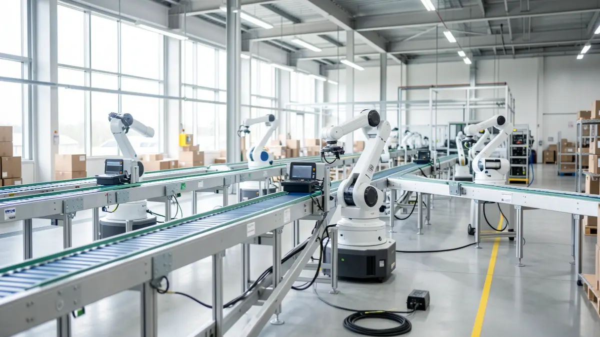 Imatge genèrica d'un centre logístic automatitzat amb robots.