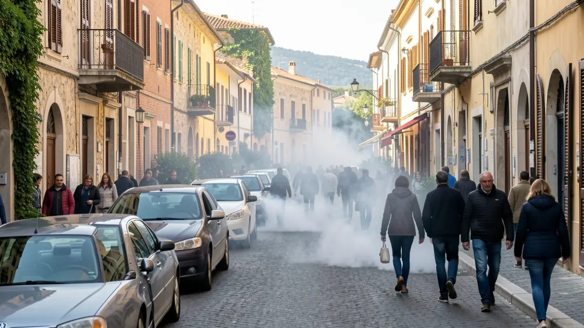 Generic image of a street with air pollution.