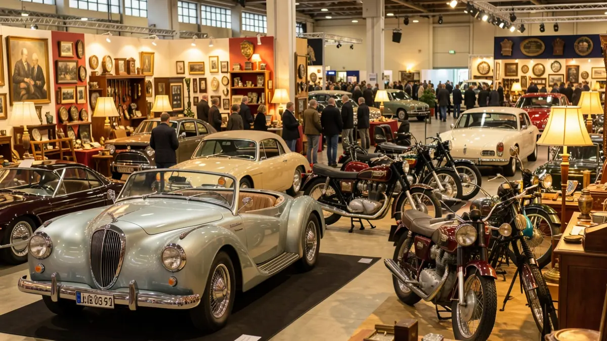 Imatge genèrica d'una fira de vehicles clàssics i antiguitats.