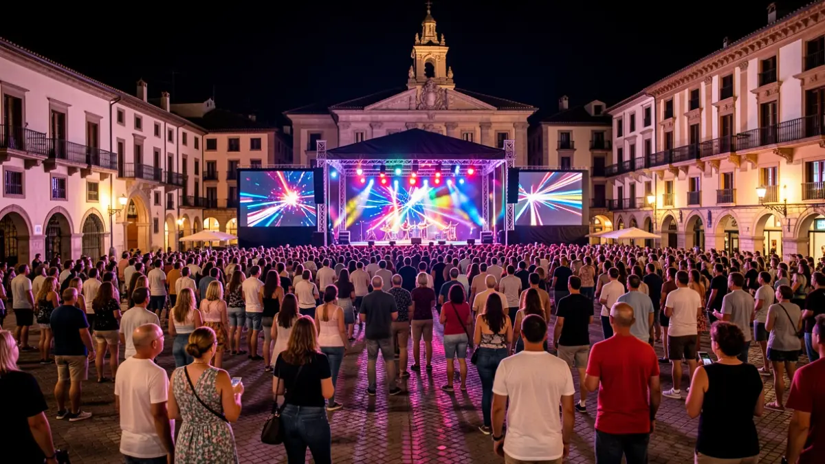 Imagen genérica de un festival de música al aire libre por la noche.