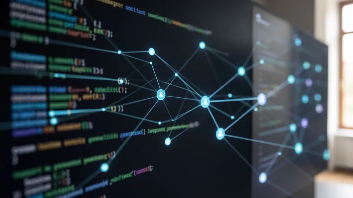 Generic image of digital data flow and code.