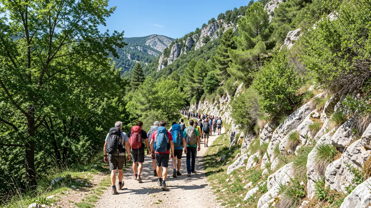 Imagen genérica de excursionistas en la montaña.
