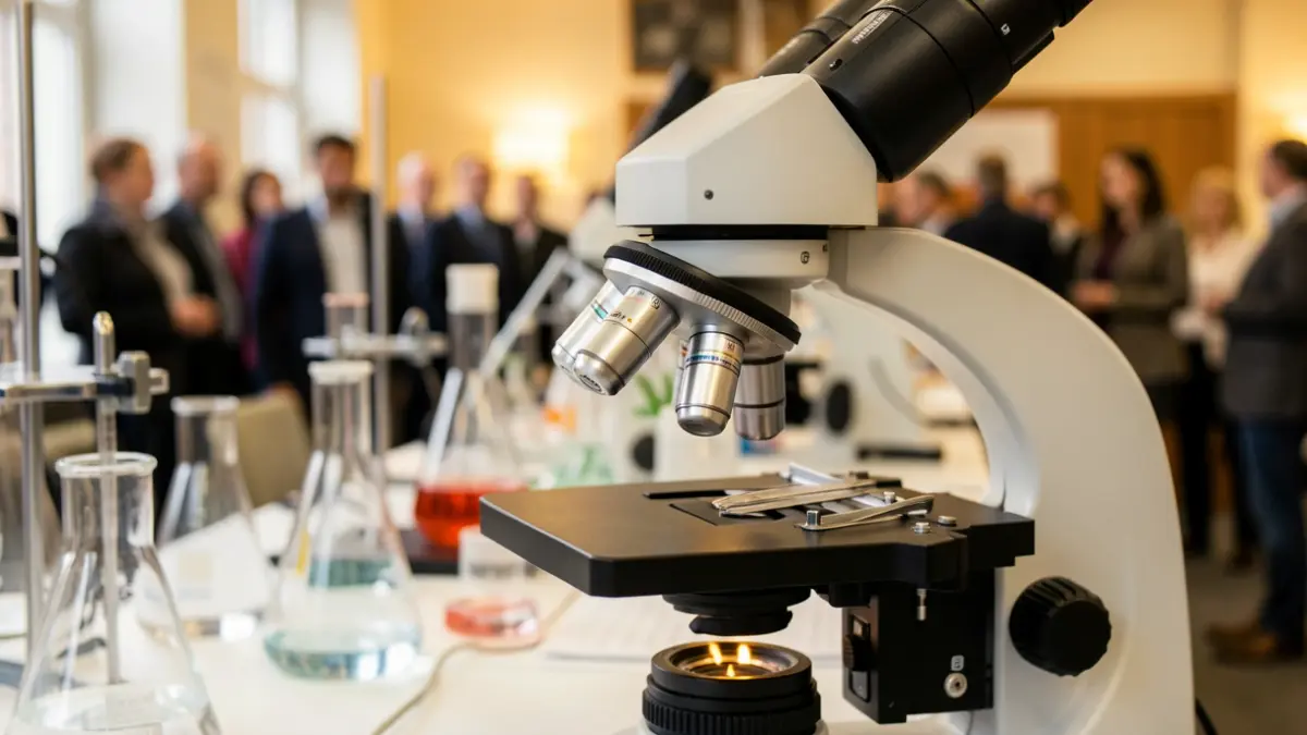 Imatge genèrica d'un microscopi en un laboratori.