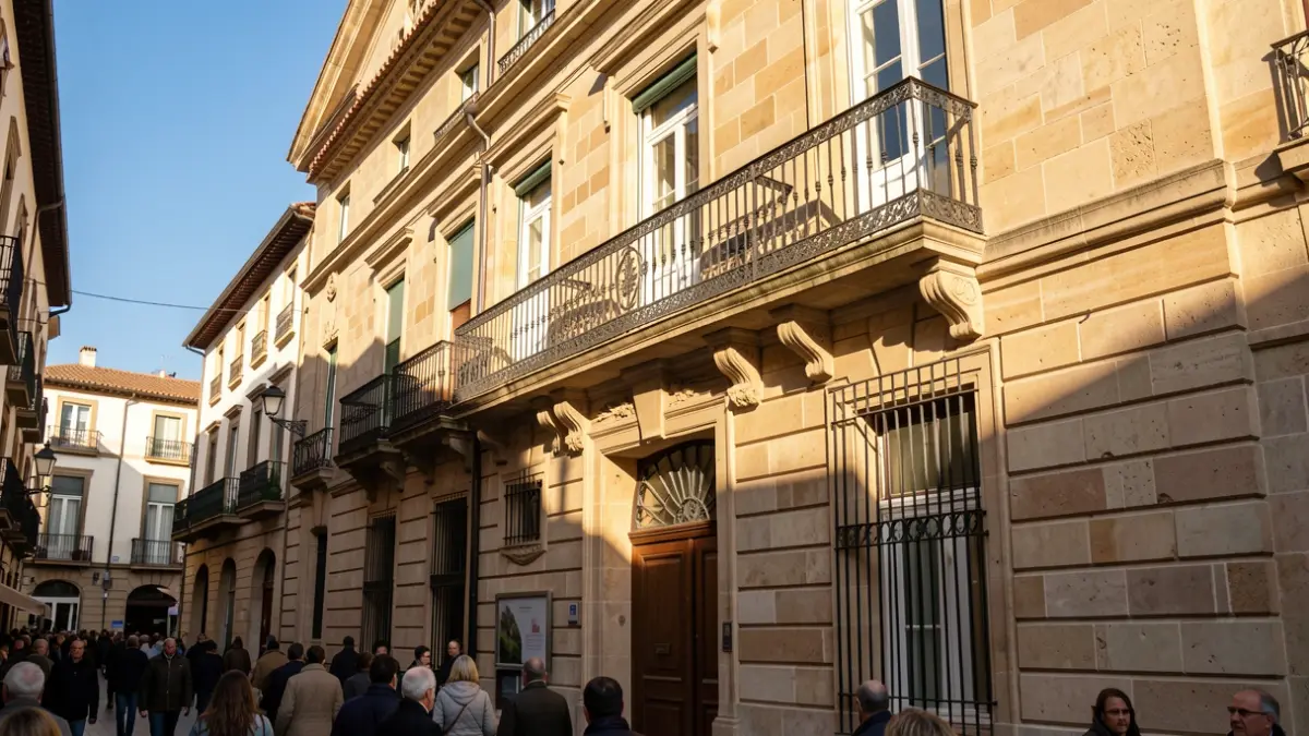 Generic image of a Catalan town hall facade with a balcony.