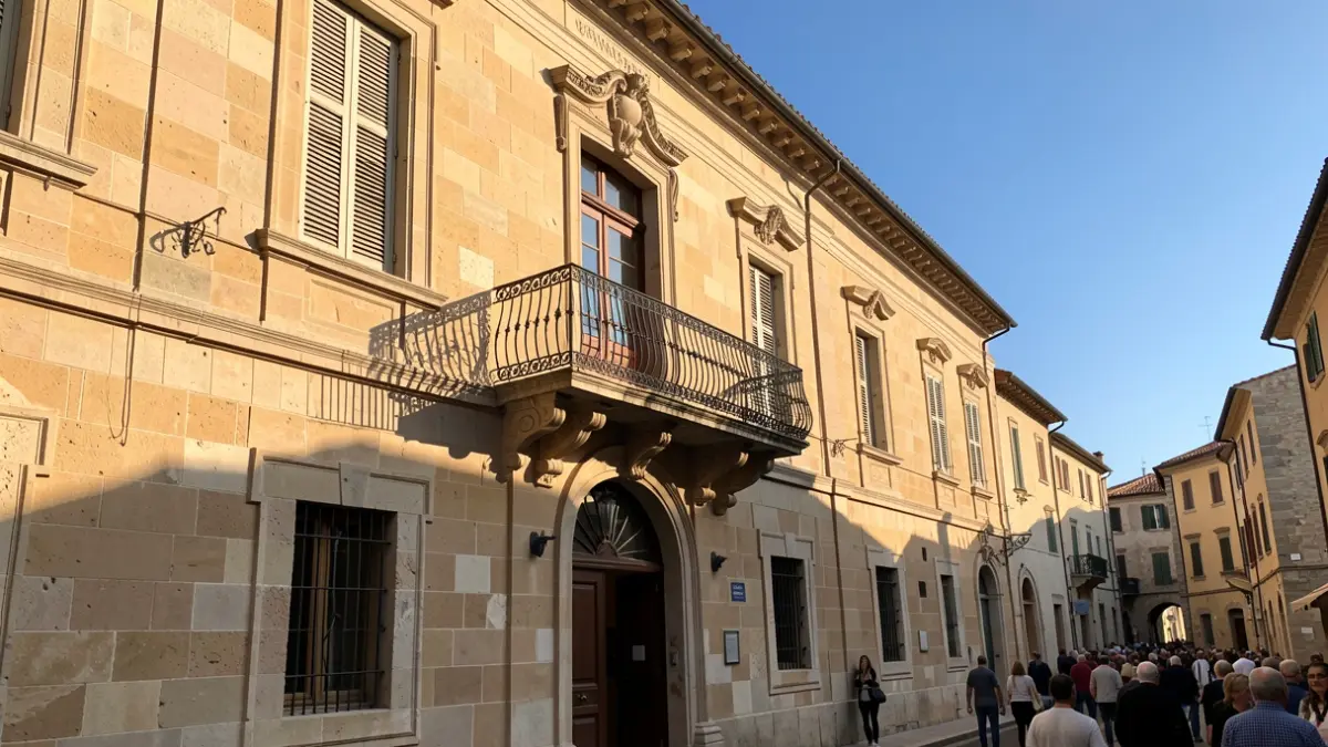 Generic image of a Mediterranean town hall facade.