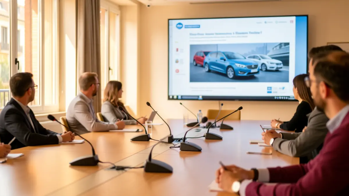 Sala de conferencias sobre electromovilidad en Barcelona.