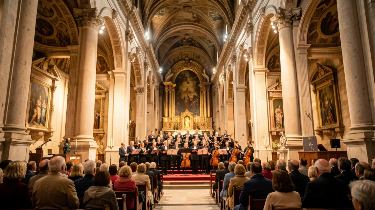 Coral de la URV interpretant música de Pau Casals a la Catedral de Tarragona.