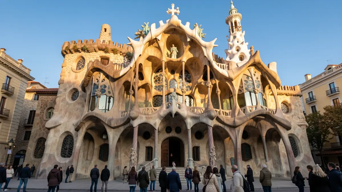 Fachada de la Cripta de la Colonia Güell, obra de Gaudí.