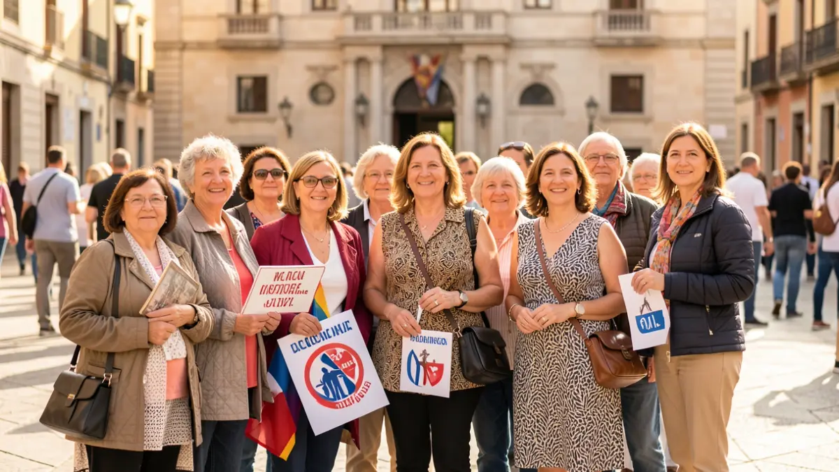 Generic image of women participating in a civic event in Catalonia.