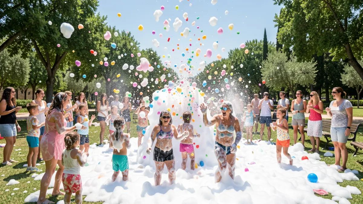 Imagen genérica de una fiesta de la espuma con gente disfrutando.