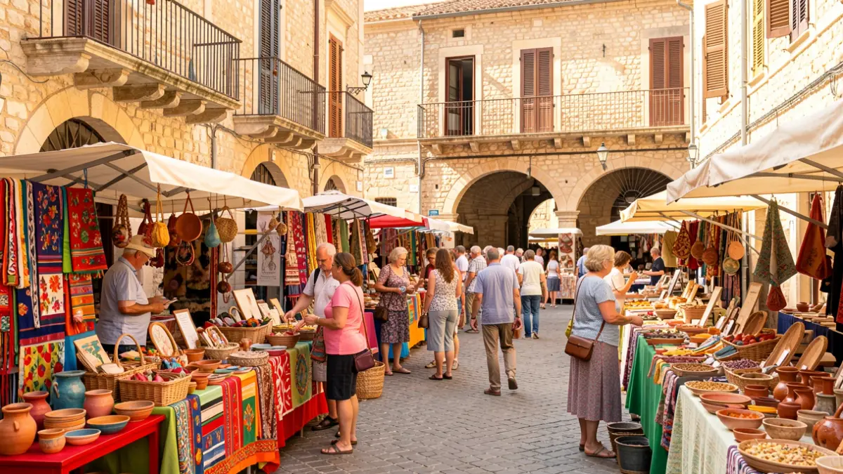 Generic image of a craft fair in the streets of Mollet del Vallès.