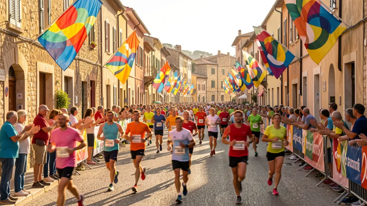 Generic image of a popular race in Catalonia with participants and a festive atmosphere.