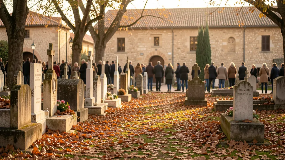 Imatge genèrica d'un cementiri a Catalunya a la tardor.