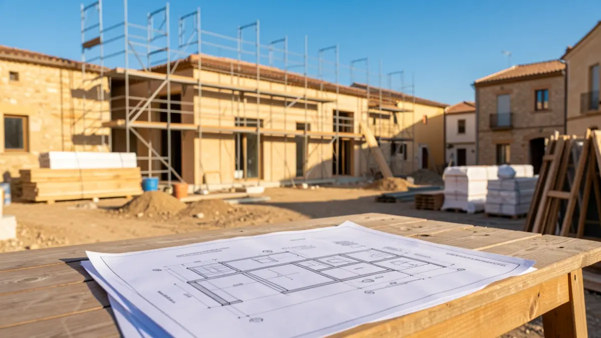 Generic image of the construction of a new educational center in Catalunya.