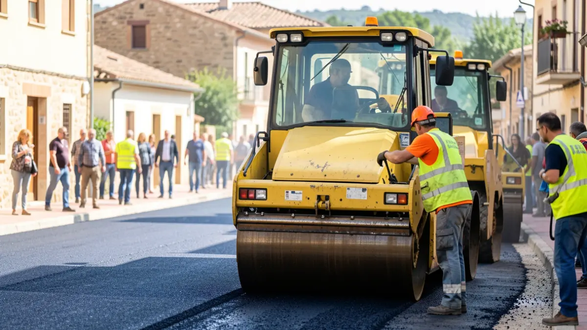 Obres d'asfaltatge al carrer València de La Ràpita.