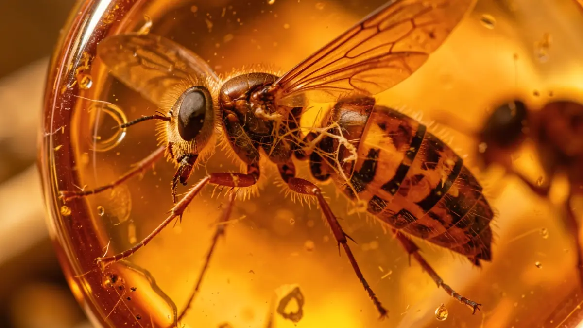 Insecto atrapado en resina con signos de degradación de su ADN.