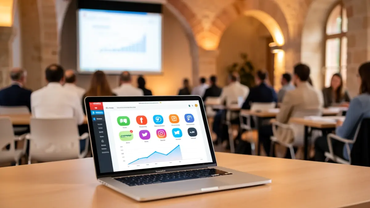 Generic image of a digital training workshop for businesses.
