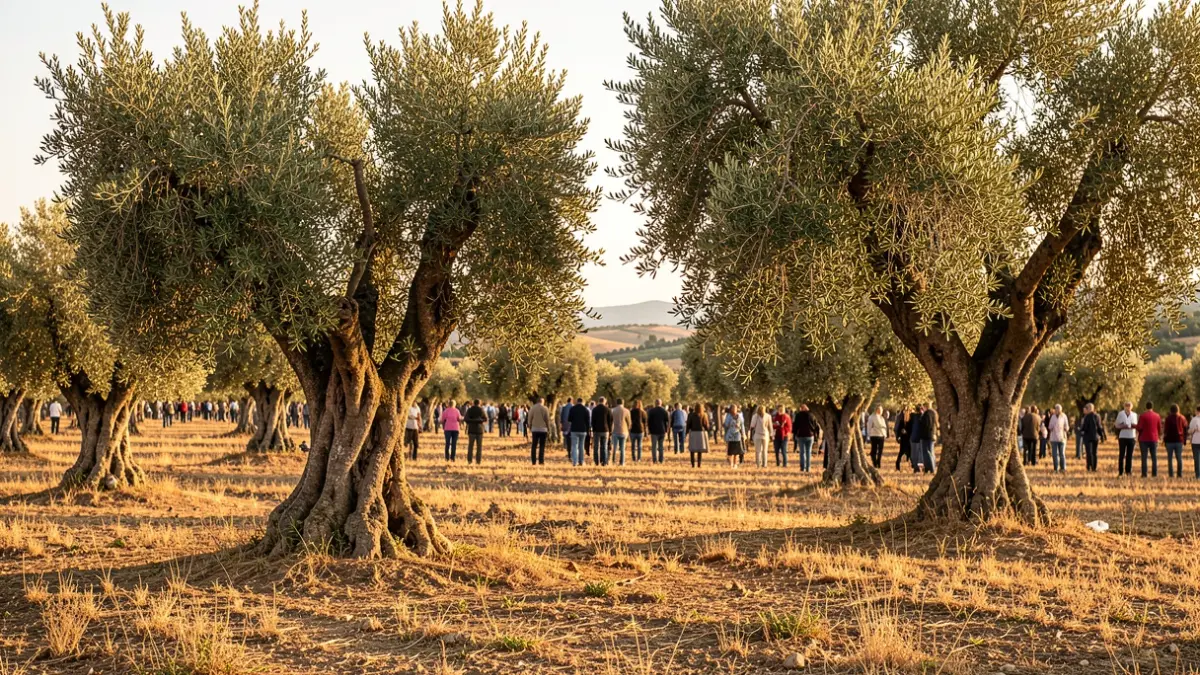 Generic image of monumental olive trees in a Catalan landscape.