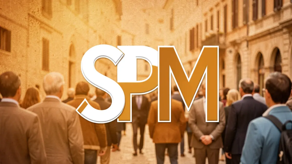 Logotip genèric de la marca 'Impulsa SPM' sobre un fons càlid.