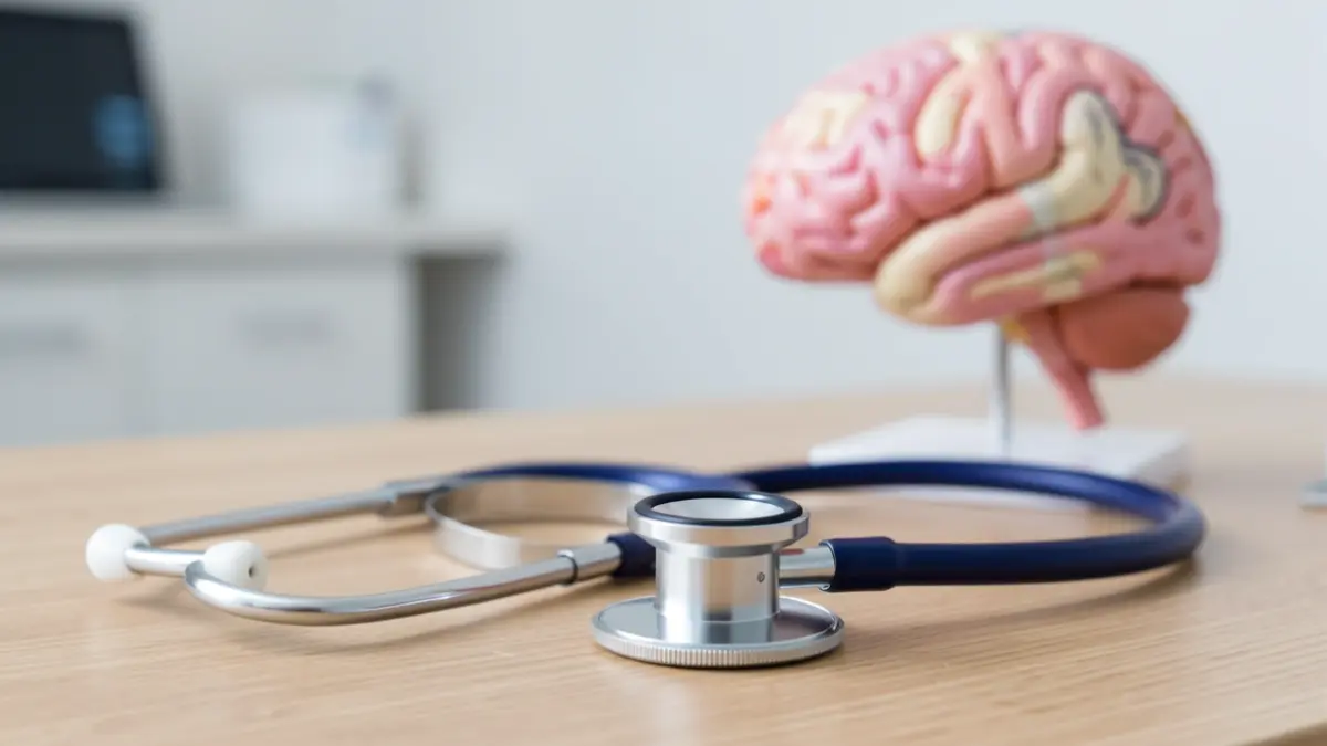 Imagen genérica de un estetoscopio y un modelo anatómico en un entorno médico.